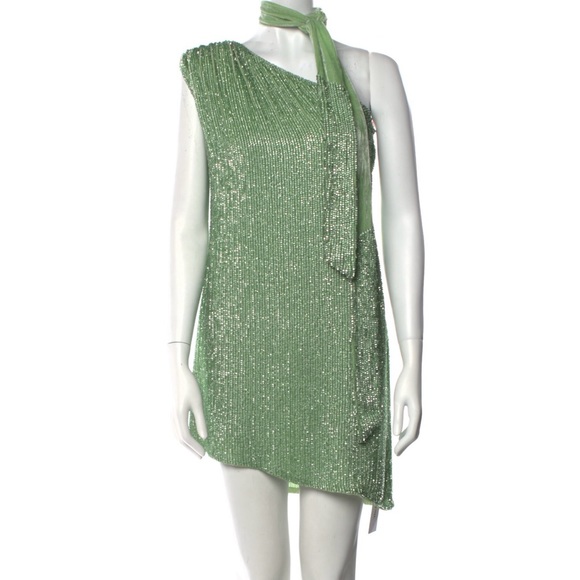 Retrofete Ella sequin dress (sage with velvet and sequins) XS NWT - Picture 9 of 11